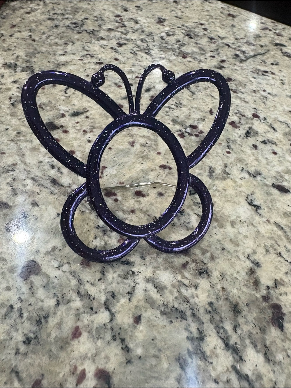 Purple glitter butterfly display